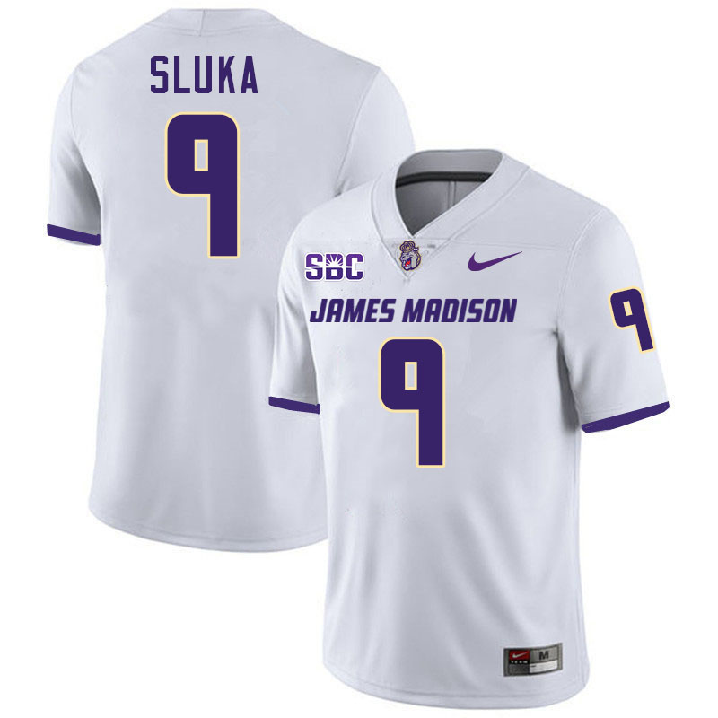 #9 Matthew Sluka JMU Jersey,James Madison Dukes Football Jerseys Stitched-White #9 Matthew Sluka JMU Jersey,James Madison Dukes Football Jerseys Stitched-White
